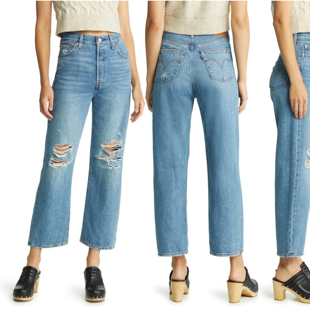 Levi’s Ribcage Ripped Ankle Straight Jean 26x27